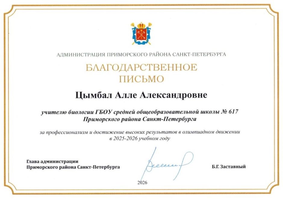 Цымбал Алла Александровна 2025-2026